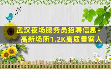 武汉夜场服务员招聘信息-高新场所1.2K高质量客人